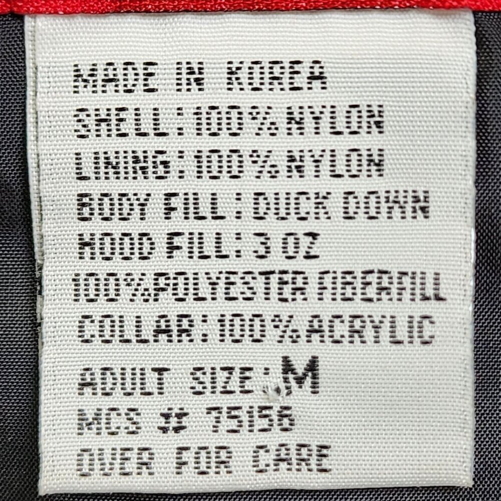 Marlboro Country Store Red Hooded Down Jacket M Nylon Duck Down - Picture 4 of 11